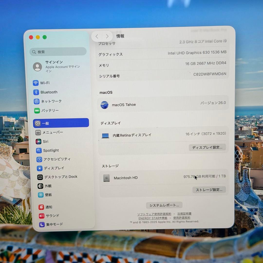 MacBook Pro 16インチ 2019 i9/ 1TB / 16GB