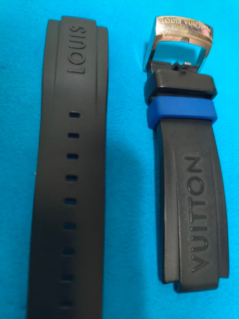 LOUIS VUITTON ネイビー ラバーベルト　ルイ・ヴィトン　タンブール
