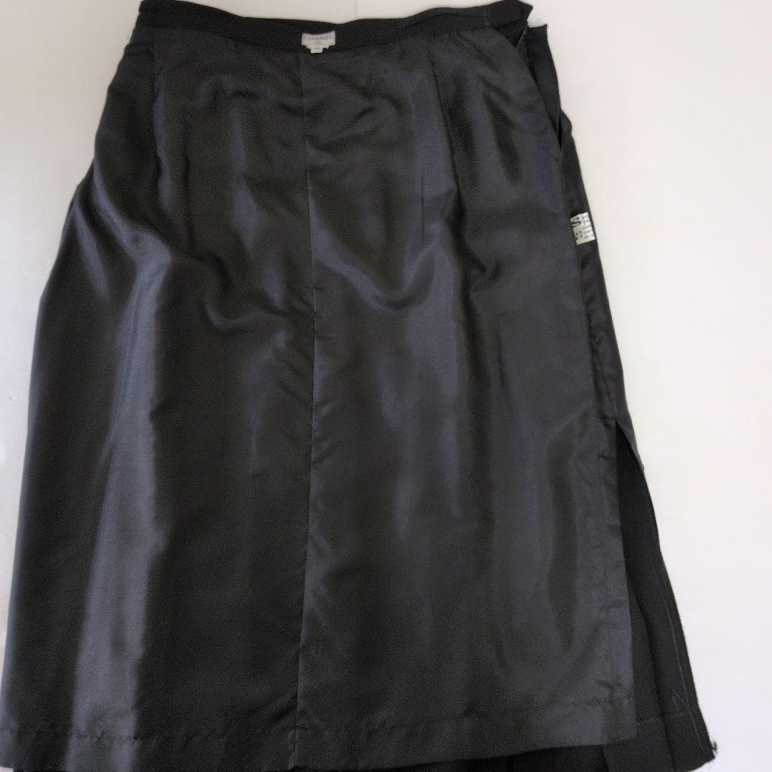 CHANEL 黒 プリーツスカート 40