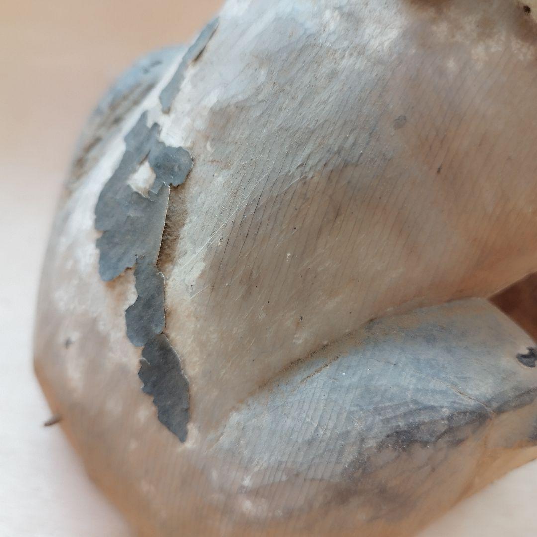 狛犬 木彫り 2体セット 江戸時代 骨董品