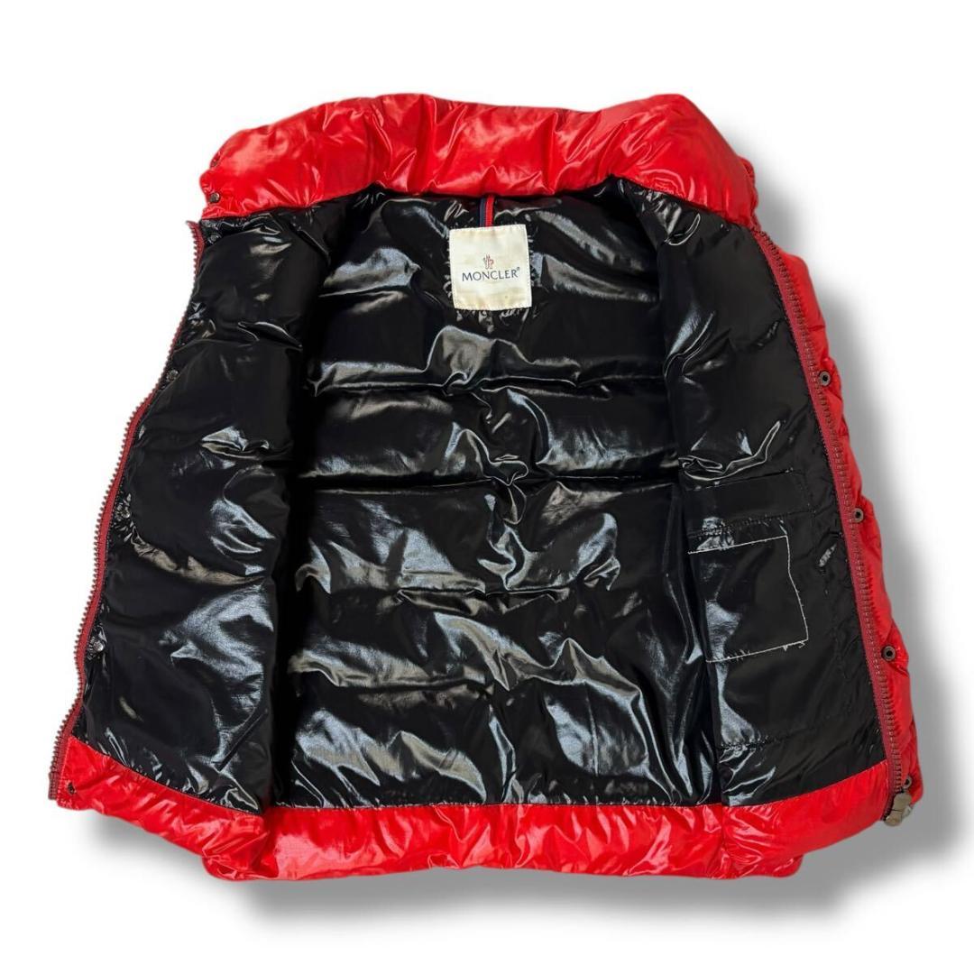 【美品】MONCLER ダウンベスト ジレ チベット ワッペン レッド 2サイズ