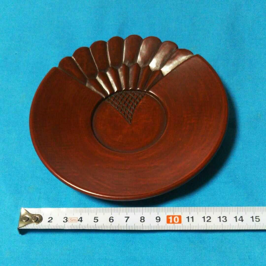 レア物、漆塗り鎌倉彫のモダン茶托５客