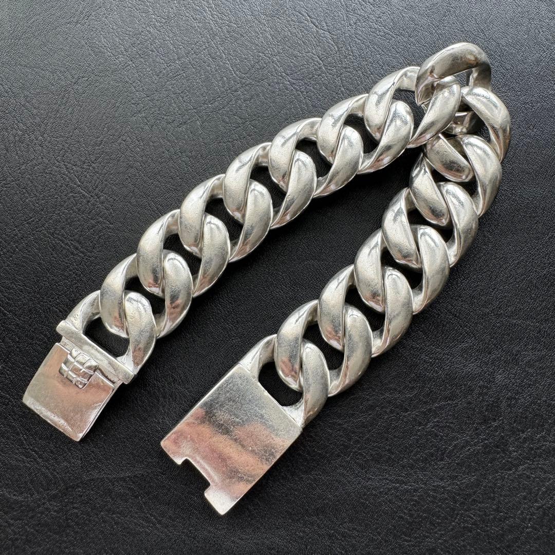 重厚 極太 喜平チェーン ブレスレット シルバー925 刻印あり ヴィンテージ