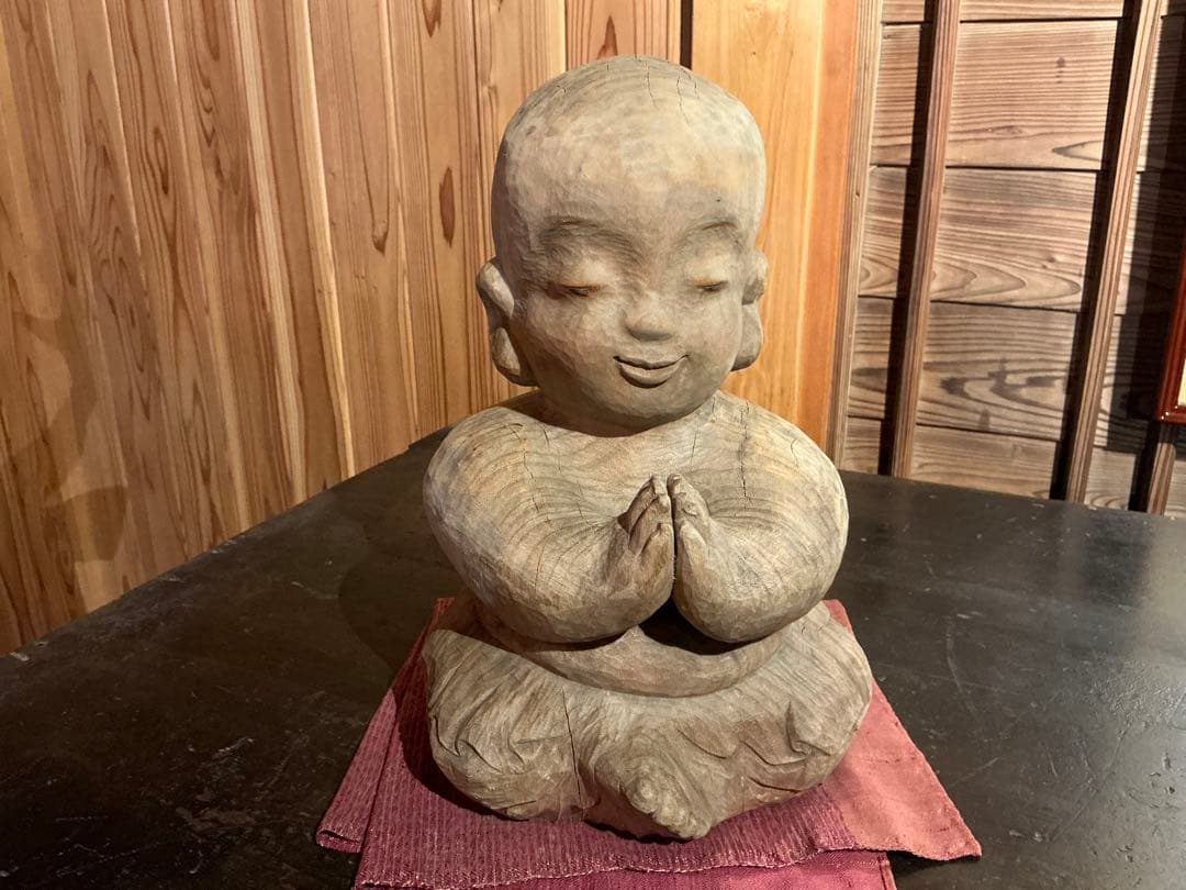 前島秀章　木彫　童子　仏像