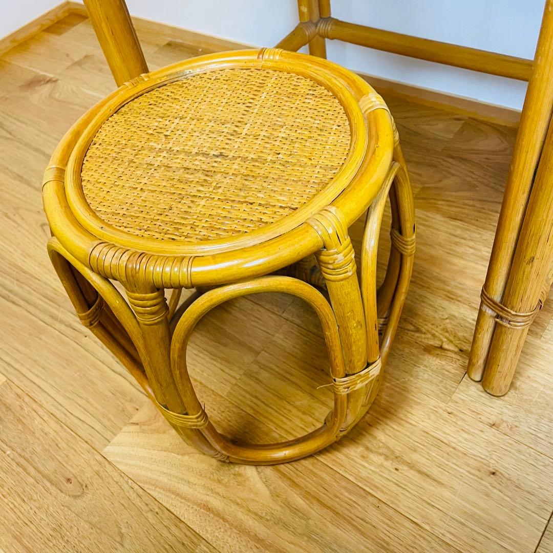 良品 ラタン ドレッサー　スツール　鏡台　椅子　化粧台　家具 イス