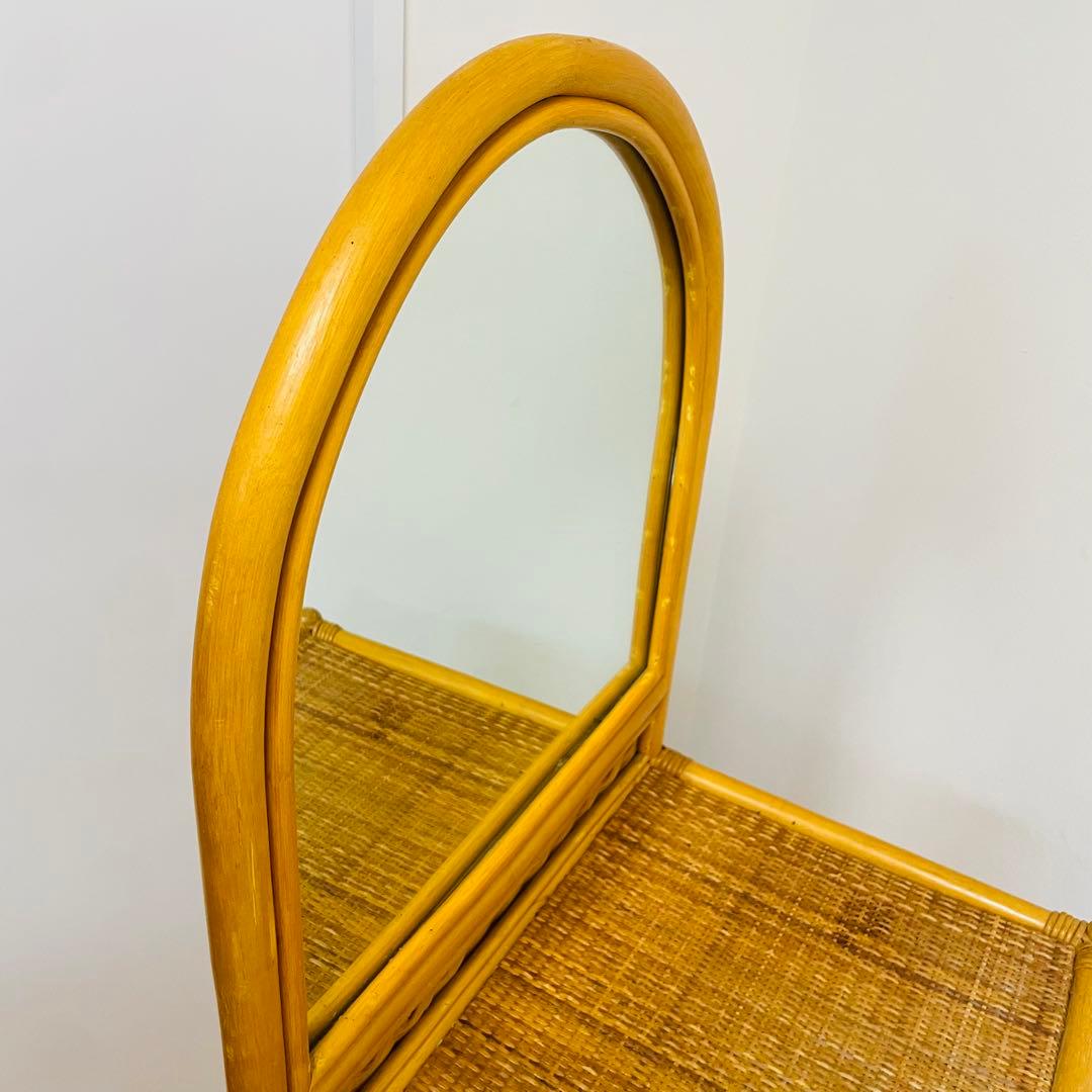 良品 ラタン ドレッサー　スツール　鏡台　椅子　化粧台　家具 イス