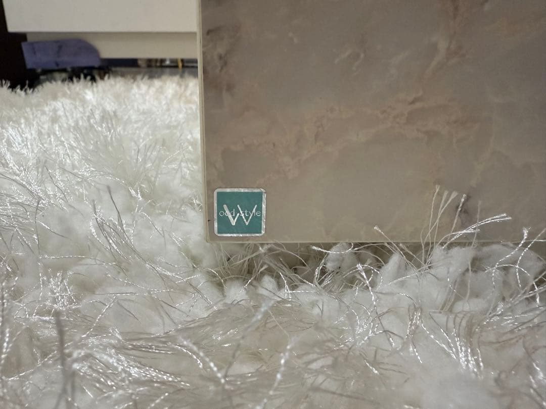 Wood style サイドテーブル　大理石調