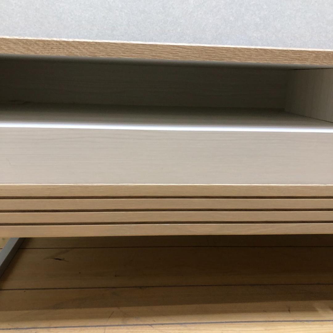 美品 ナチュラル木目ローボード テレビ台 幅90cm 北欧風 　250720-9