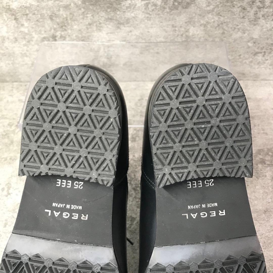 【極美品】リーガル 35HR 幅広25cm 3E 防水 ストレートチップ 黒