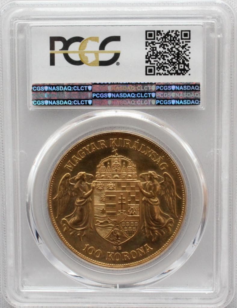 1908年ハンガリー フランツヨーゼフ1世 RS100コロナ PCGS MS66