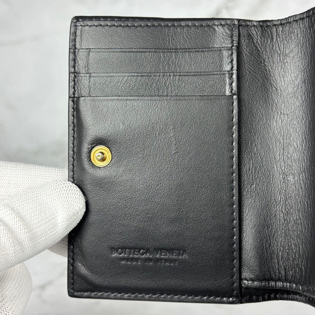BOTTEGA VENETA ボッテガヴェネタ 二つ折り財布 カセット　ブラック
