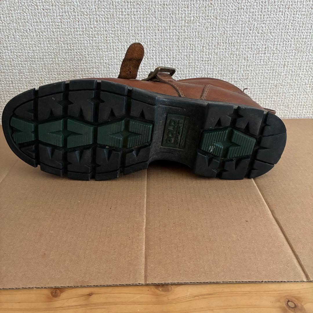 靴 90's POLO SPORT brown leather boots