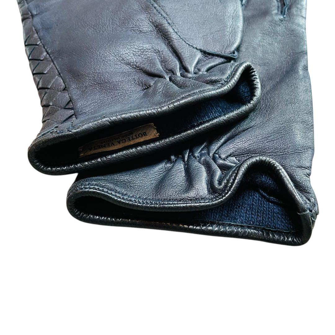 BOTTEGA VENETA 手袋 75 レザー ブラック メンズ