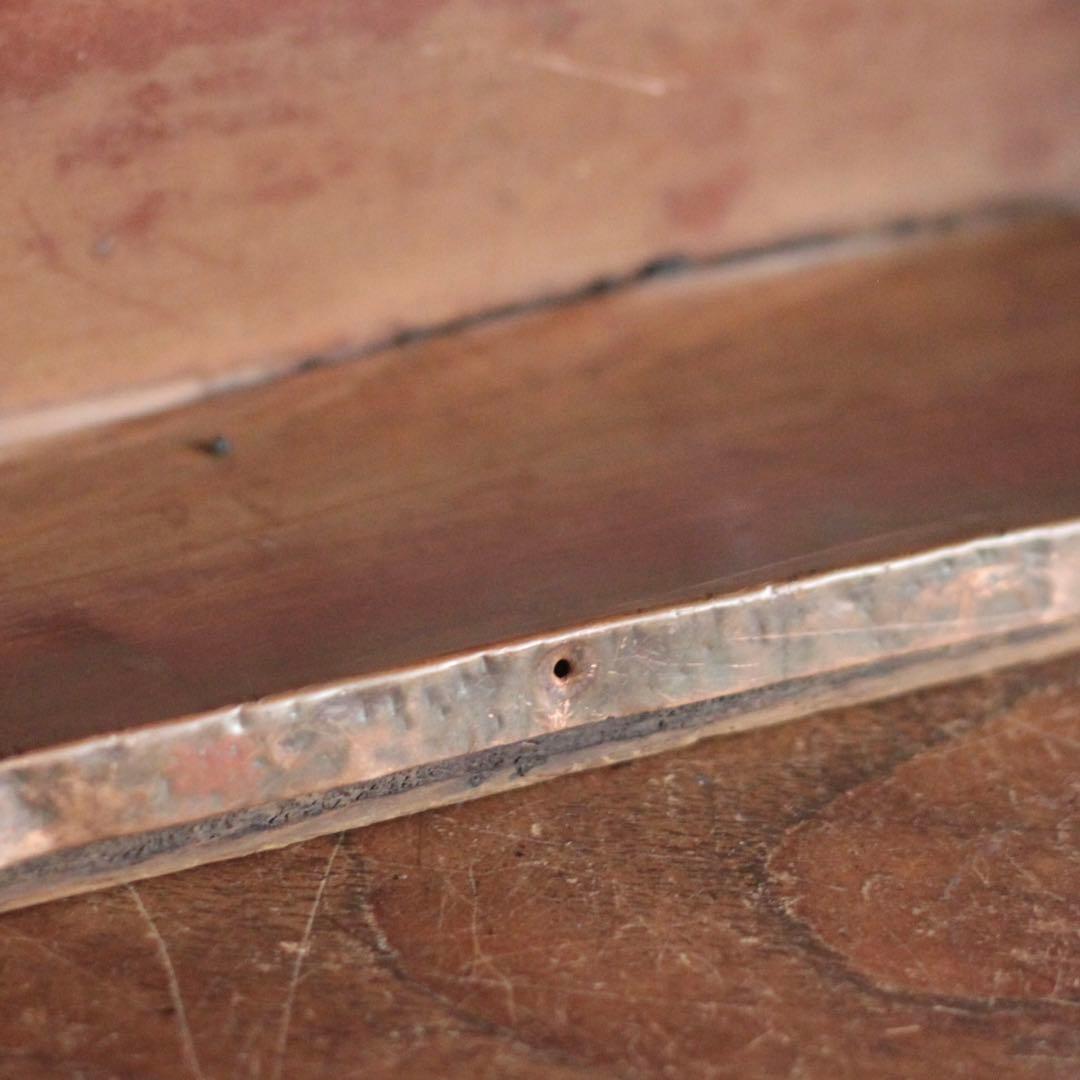 古い 内側銅張 木の トレイ トレー 箱 古道具 アンティーク