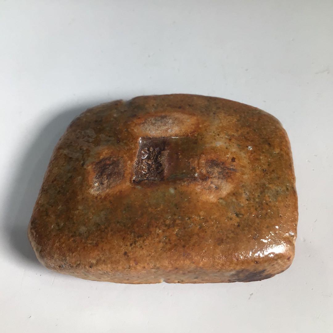 Ｎ７３０　香合　『渋草焼』『渋草柳造作』『四方香合』　共箱　茶道具