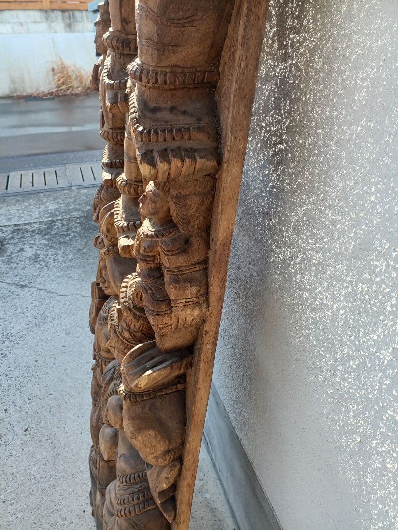 アンティーク　木彫り　一刀彫　高さ約186cm
