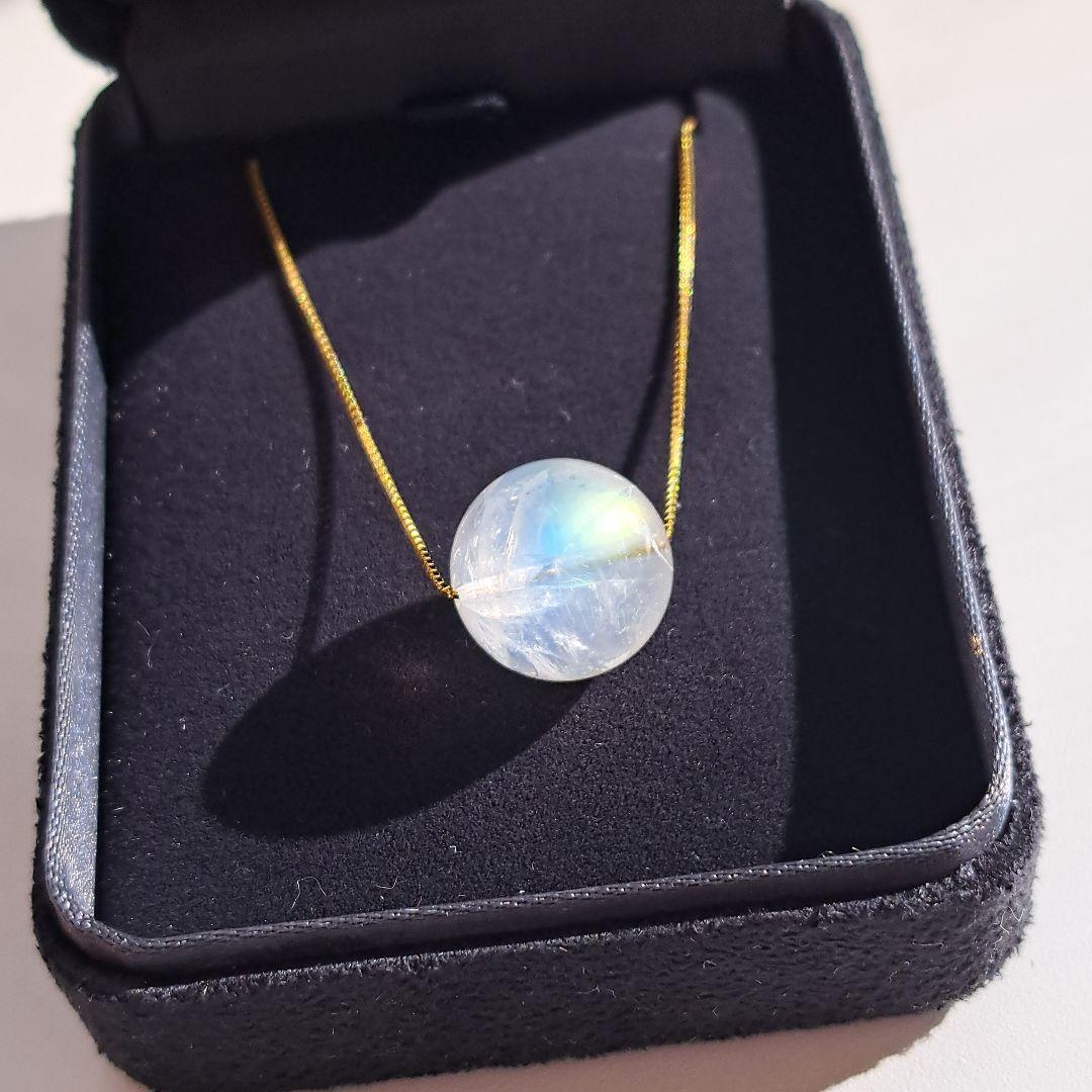 マダガスカル産 ホワイトラブラドライト 13.5㎜ レインボー ホワラブ