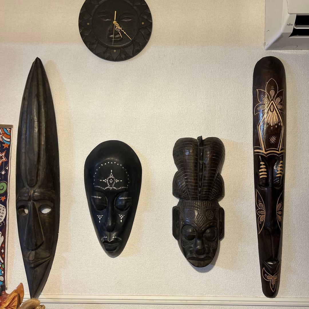 アジアン雑貨 インテリア お面 置物 アフリカ vintagバラ売り可