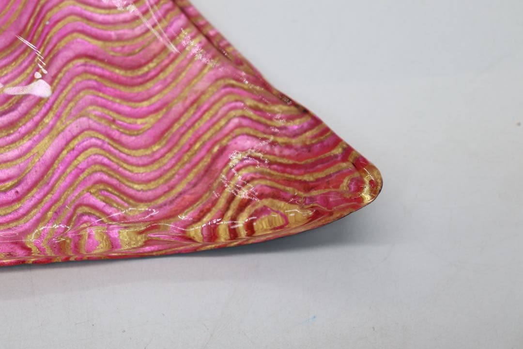 坂田甚内作　三角皿　ガラス　名人作　送料込み250605