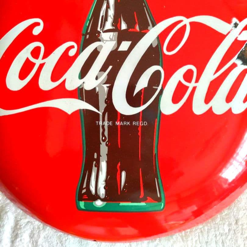 ヴィンテージ　コカコーラ　ボタンサイン　アメリカン　看板　36cm