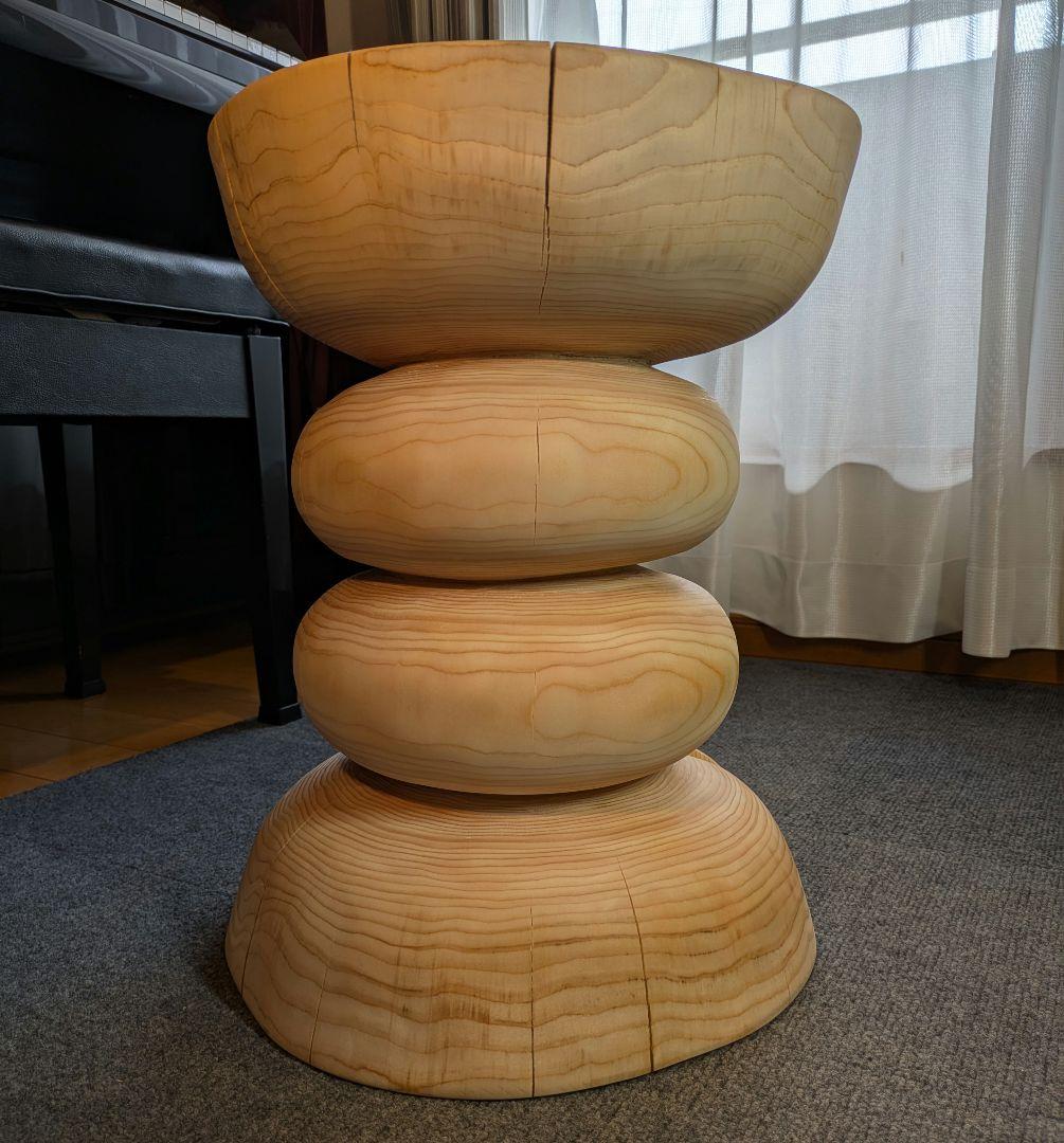 はりーさん　　　檜　大型　丸太　椅子　スツール　テーブル　高さ約46㎝