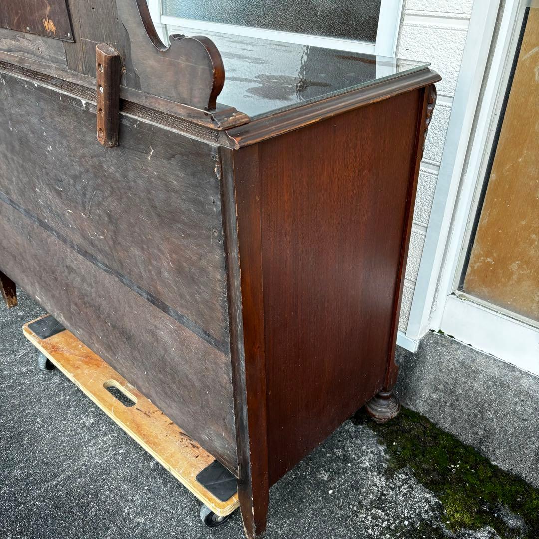 アンティーク　キャビネット　ドレッサー　ミラーバックサイドボード