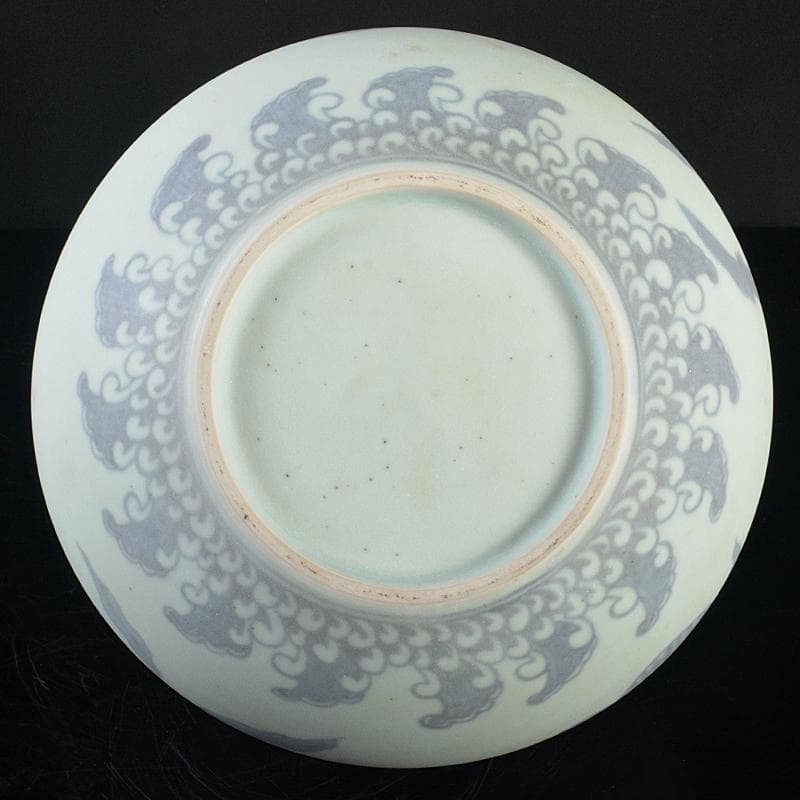 中国　青花　果実文　双耳天球瓶　合わせ箱付　M　R5232B