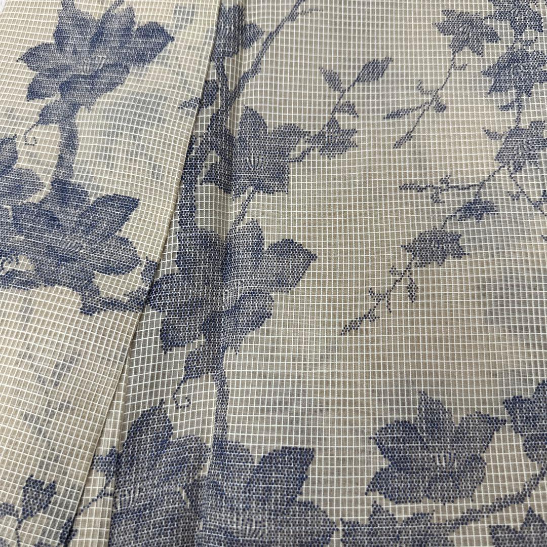 竺仙 絹紅梅 夏着物 薄物 クリーム地 浴衣