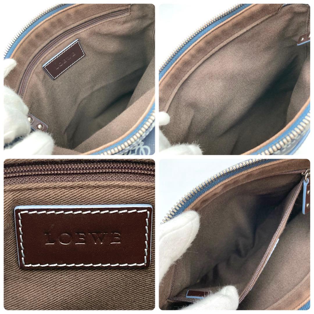 fumiko✨ LOEWE ショルダーバッグ リピートアナグラム 紺色