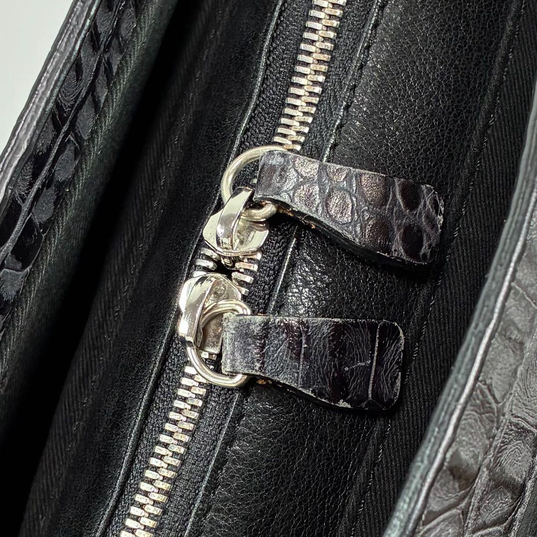 STEFANO MANO ステファノマーノ　クロコ型押し　レザー　ビジネスバッグ