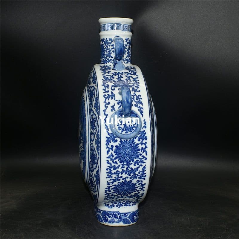 青花龍鳳呈祥瓶 水養花瓶 陶磁器 現代工芸品 美術品 装飾品