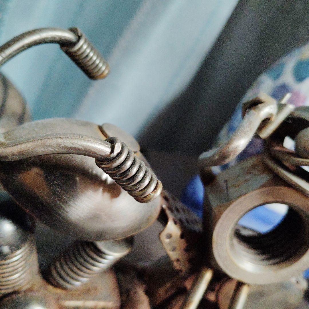 金属製バイクアート 猫とキャラクター付き