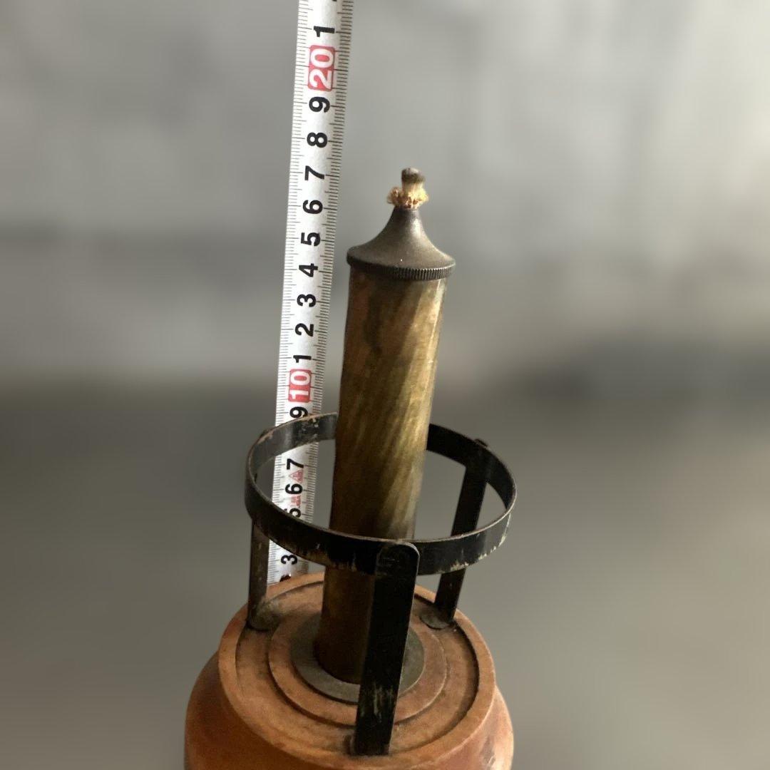 アンティーク雑貨 木製と金属のオイルキャンドル