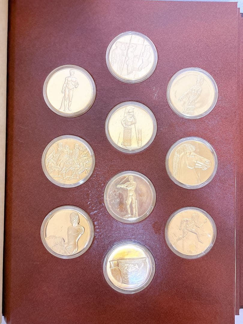 希少レア 古代ギリシャの偉大な芸術遺産 メダル50枚 純金仕上ブロンズ製 限定版