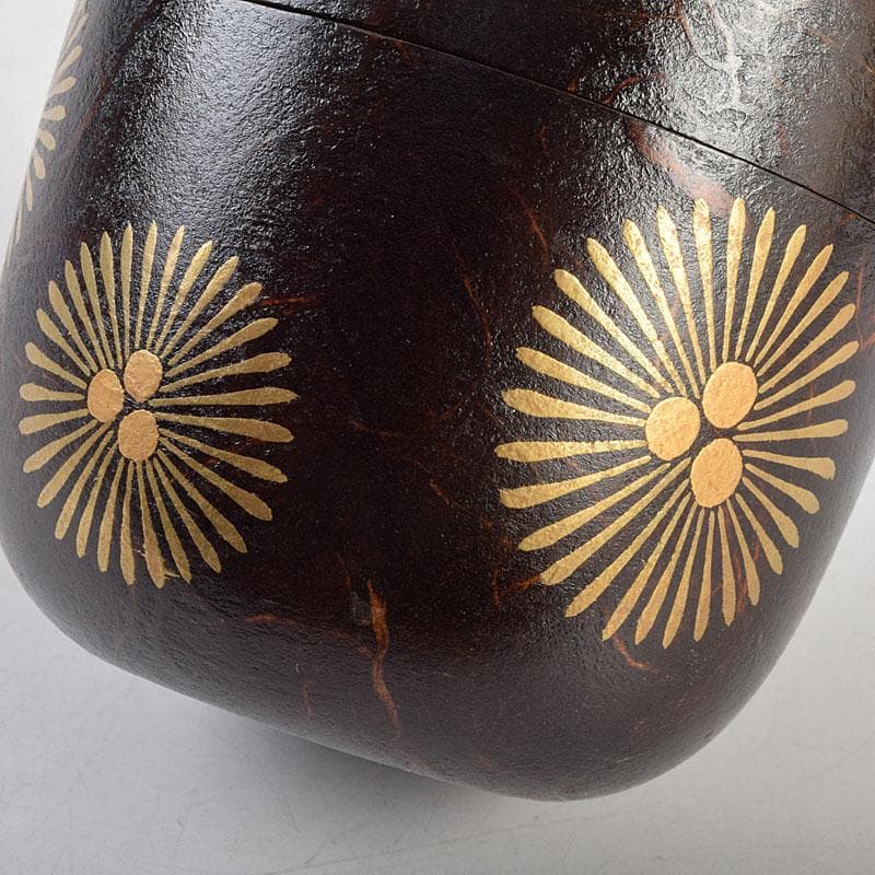 茶道具　築城筑良作　和紙張　唐松　大棗　共布共箱　M　R9264