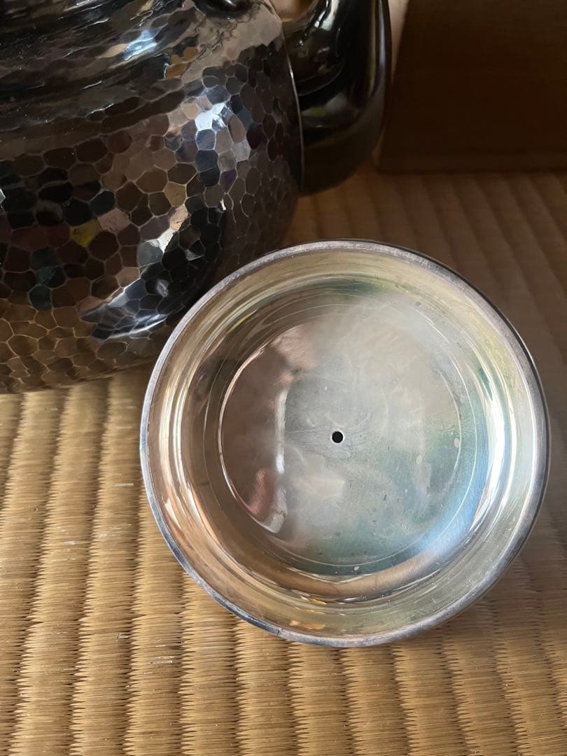 松栄堂　純銀製　水注　銀瓶　湯沸　やかん　重量1805g