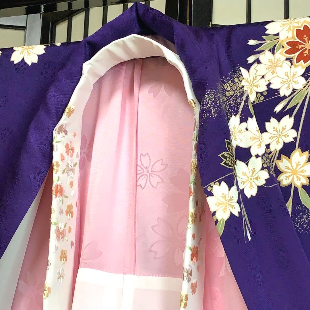 ロ*ズ様 【未使用級】振袖　6点セット やまと誂製　桜柄 　正絹　身丈161cm