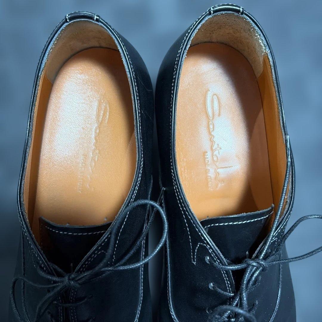 サントーニ　黒レザー ドレスシューズ ビジネスシューズ