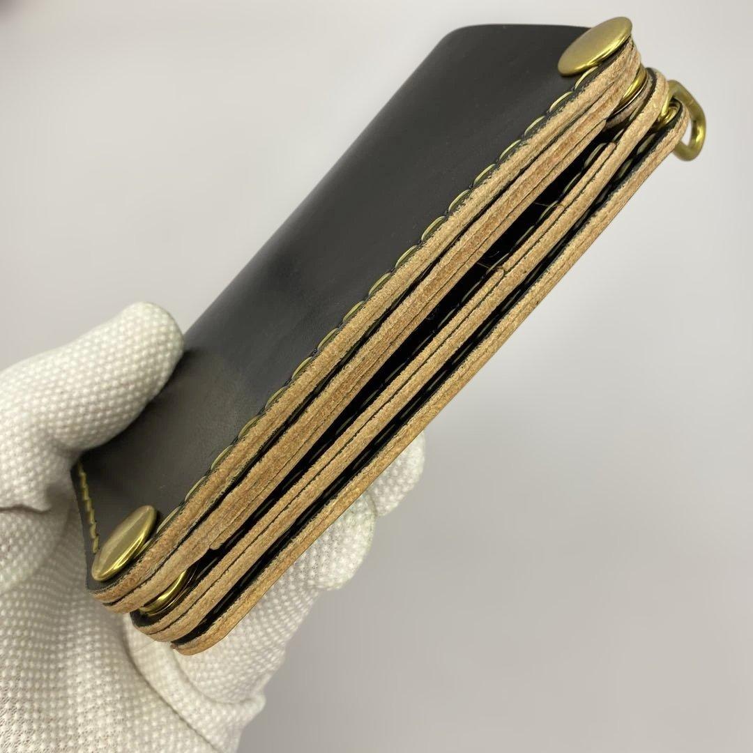 折らずお札収納 丘染めブラックの無骨トラッカーウォレット