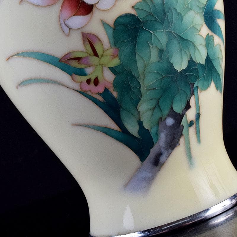 七宝焼　四君子文　花瓶　V　R9273