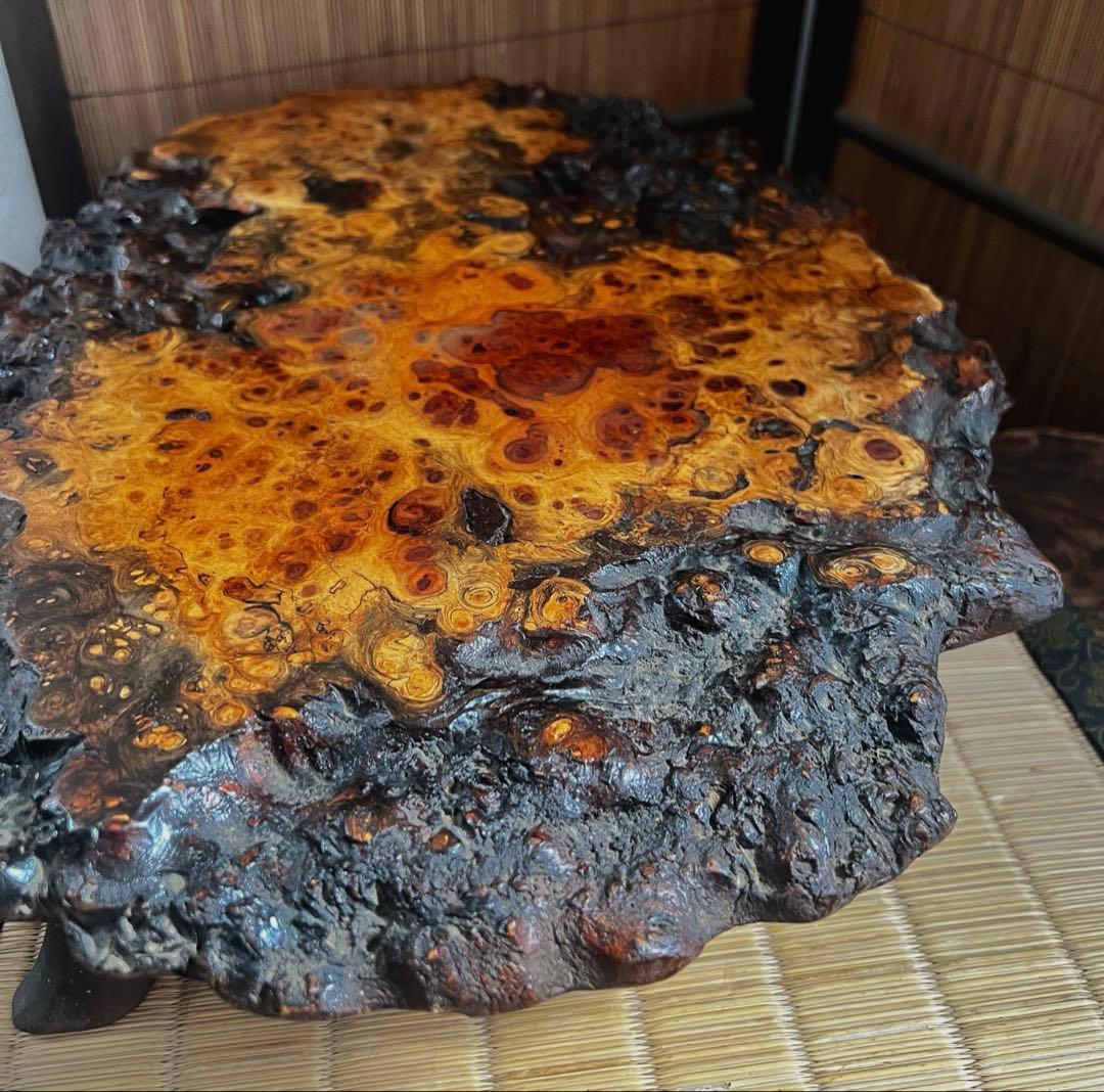 天然時代木 花梨 美玉杢 四足 花台 香台 盆栽台 50㎝