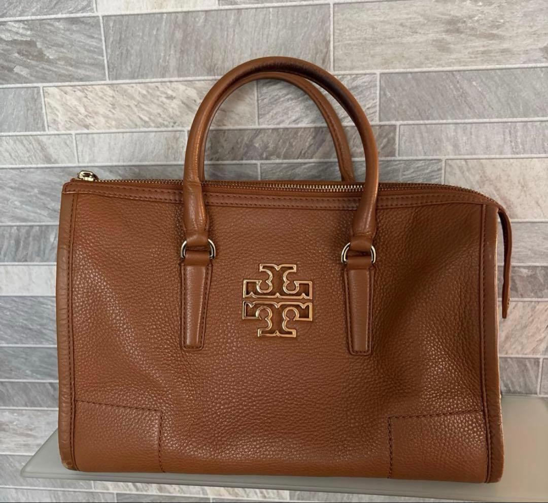 Tory Burch ブラウンレザートートバッグ