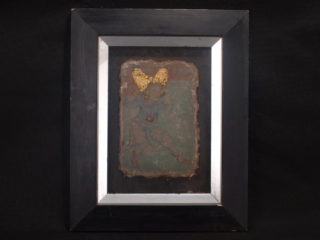 中国骨董市　掘り出し品中国唐時代　敦煌莫高窟壁画 人物像　AK1794B10-5