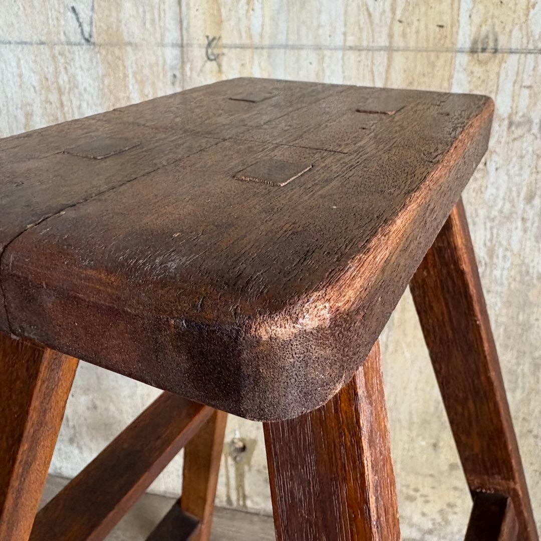 古道具　ヴィンテージ ラダー　脚立　無垢材　レトロ　アンティーク