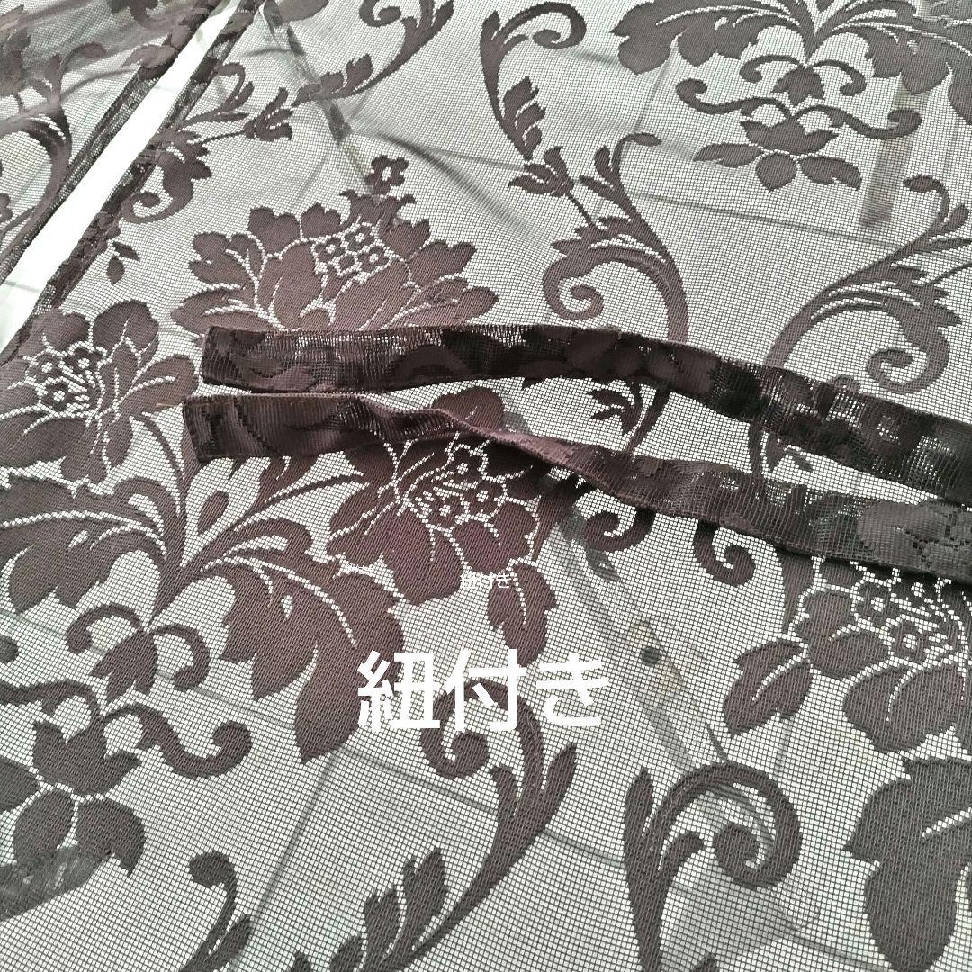 ち*ら様 新品✨️未使用川島セルコンエレガント目隠し暖簾レース　花柄ブラウン2セ