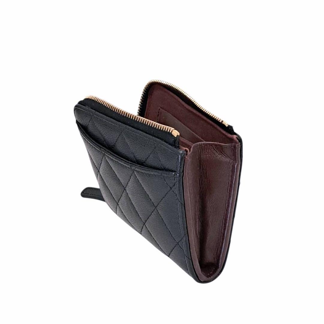 CHANEL マトラッセキャビアスキン　L字ファスナー　財布　AP3999