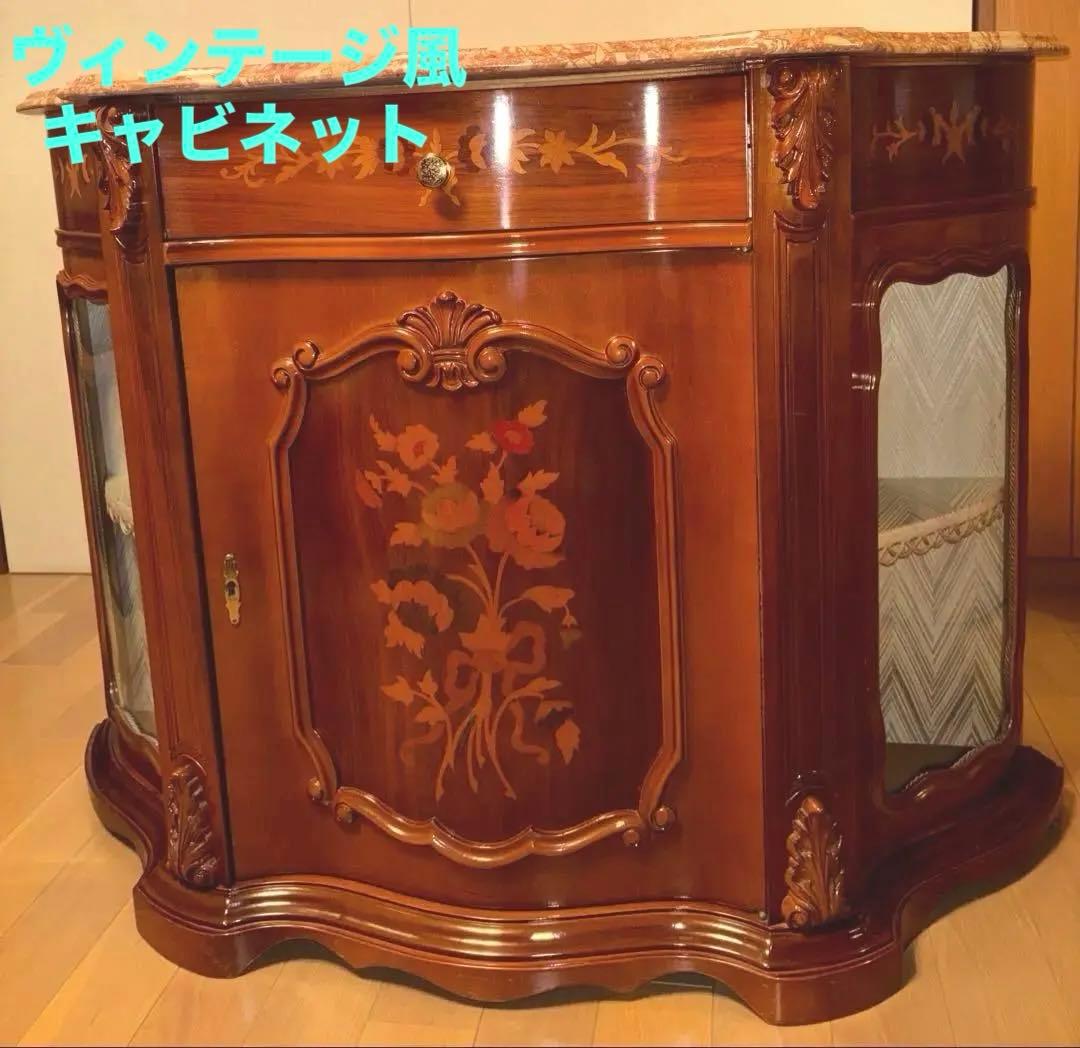 ⭐︎イタリア製家具 FP PASI 木製キャビネット 鍵付 象嵌 大理石