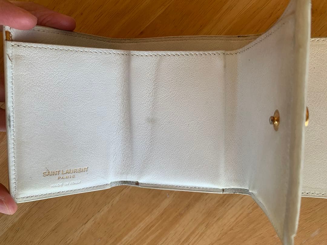 ★SAINT LAURENT★ホワイト 三つ折り財布