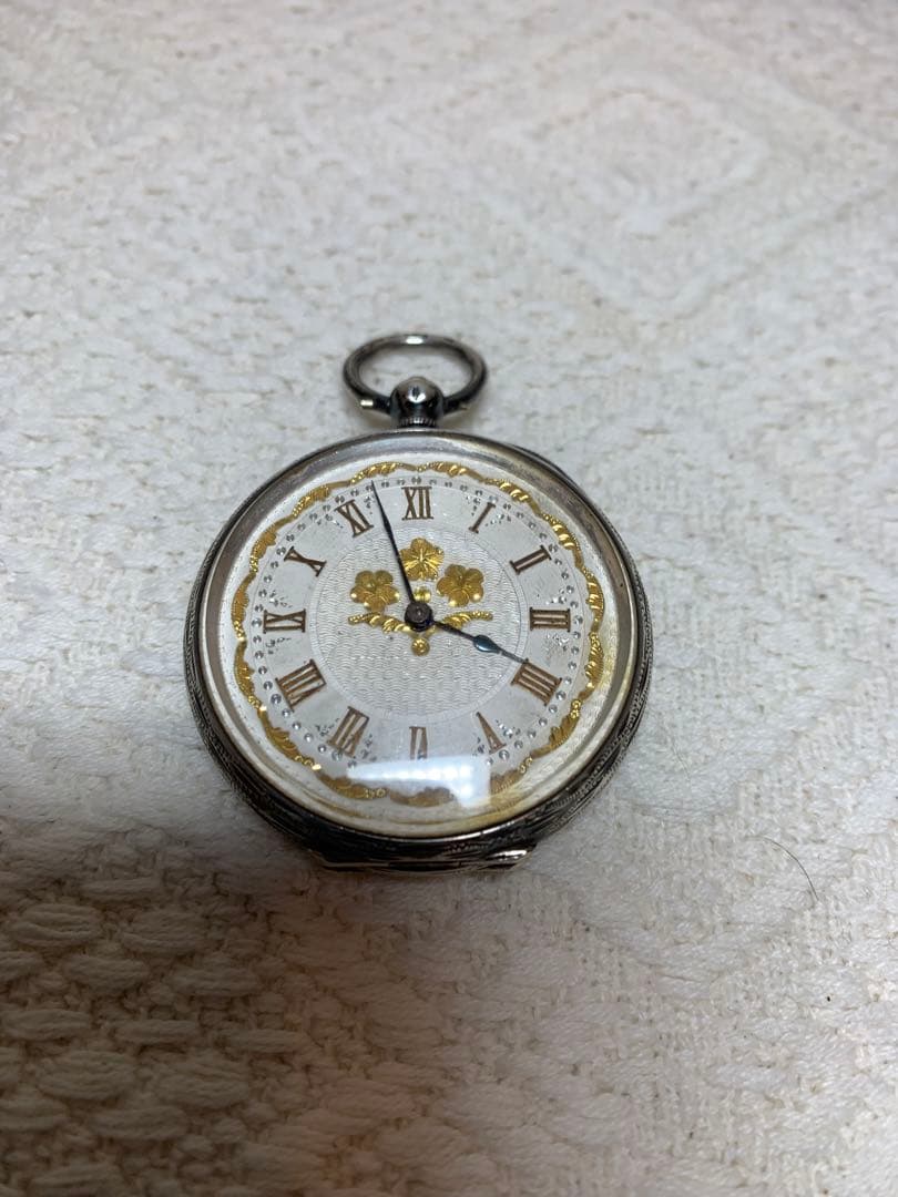 純銀　アンティーク懐中時計