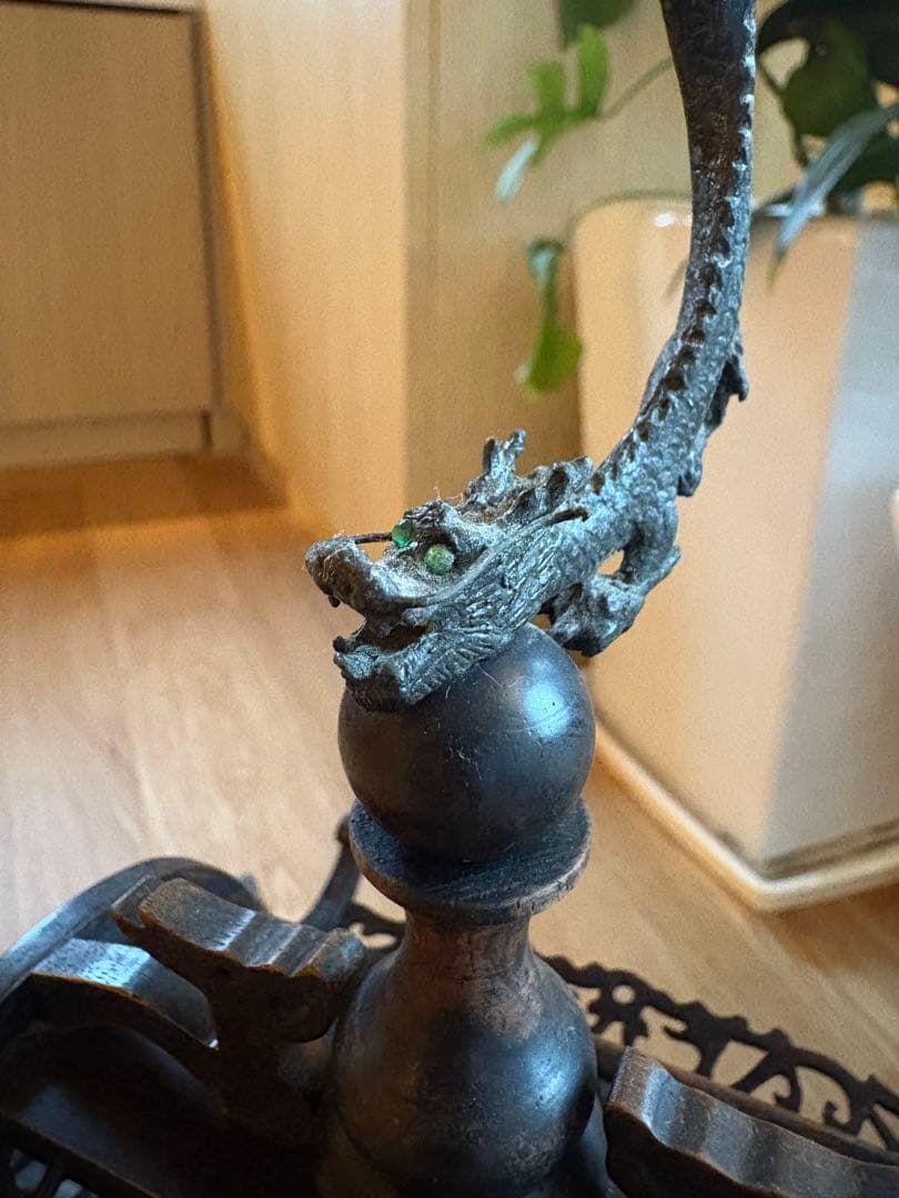 鳥籠　中国アンティーク　美品　龍　置物　木製品